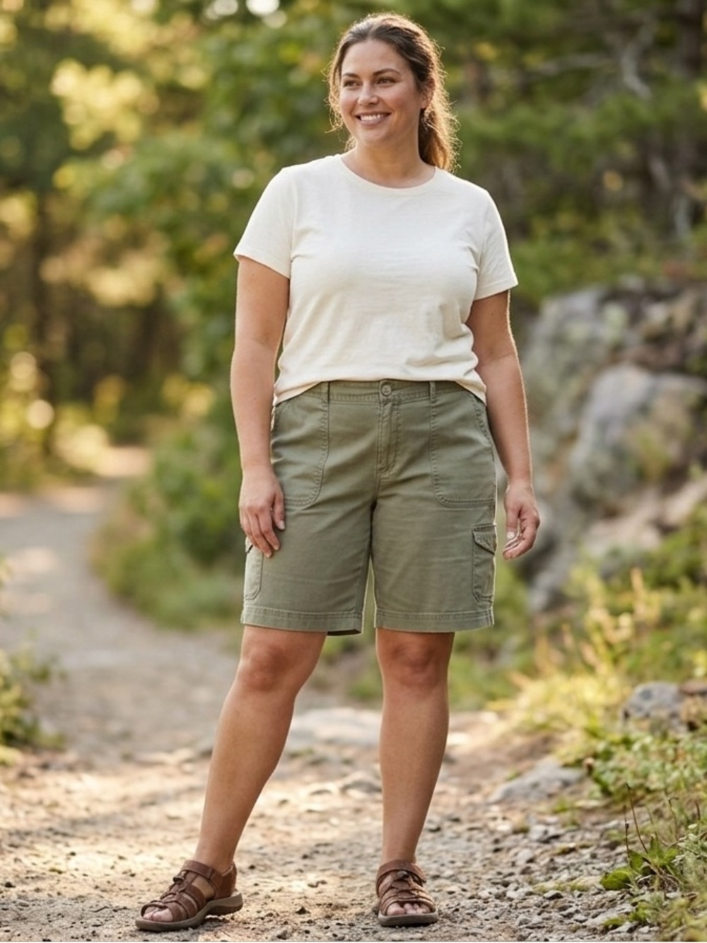 L.L. Bean Olive Utility Cargo Shorts